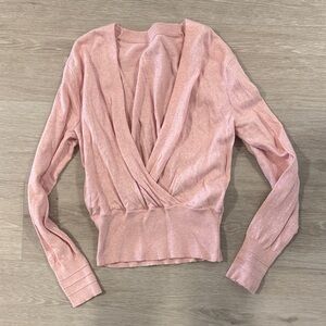 lululemon athletica Dusty Pink front crossover Sweater - 6